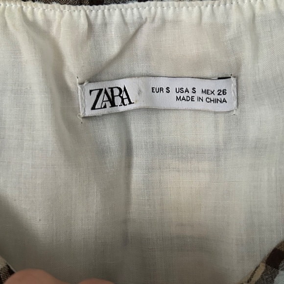 Zara off the shoulder plaid crop top - Picture 4 of 4